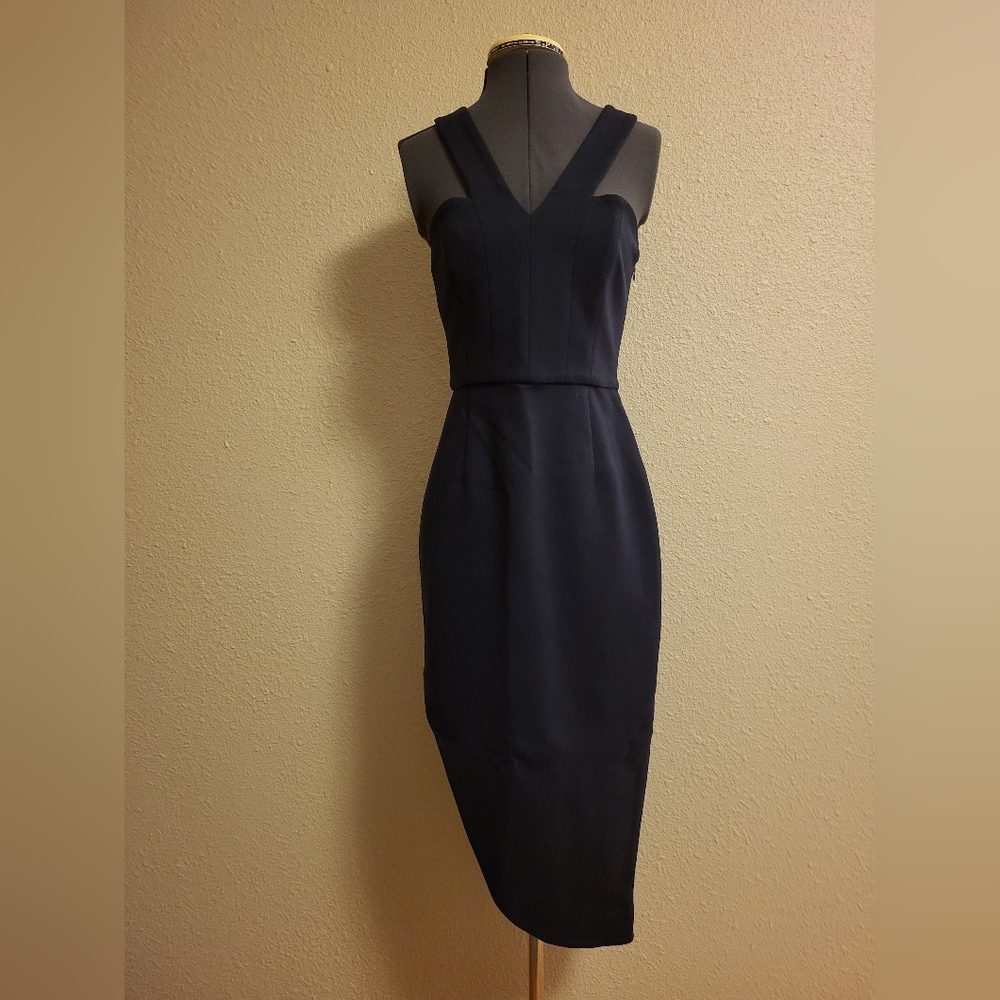 N / NICHOLAS Navy Asymmetrical Dress Size 4